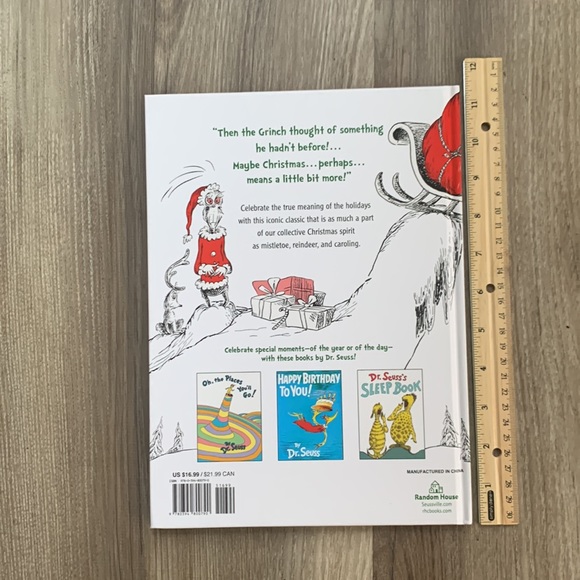 How the Grinch Stole Christmas! Dr Seuss Hardcover Story Book Random House new - Picture 2 of 3